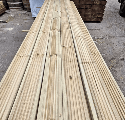 32mm Grooved Reversible Decking Boards - Pressure Treated Softwood - Rackerman