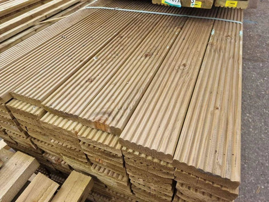 32mm Grooved Reversible Decking Boards - Pressure Treated Softwood - Rackerman