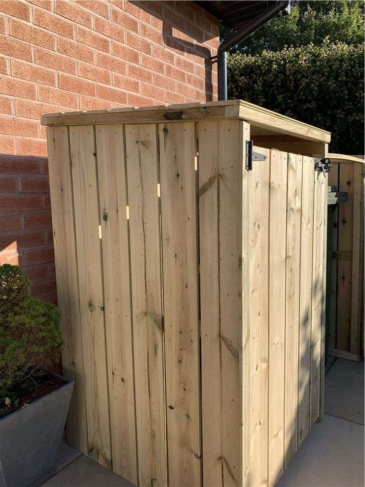 Wheelie Bin Storage Box Wooden Outdoor Shed