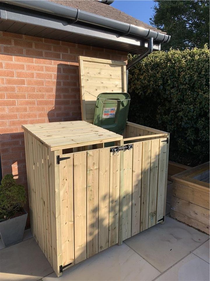 Wheelie Bin Storage Box Wooden Outdoor Shed