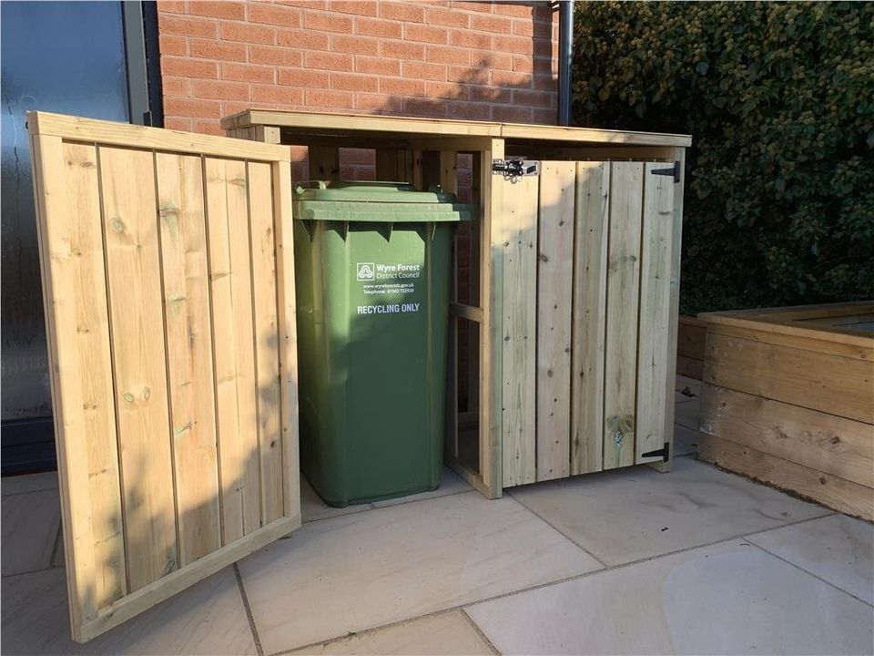 Wheelie Bin Storage Box Wooden Outdoor Shed