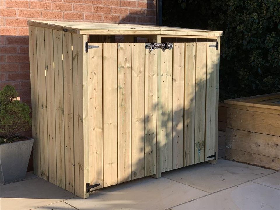 Wheelie Bin Storage Box Wooden Outdoor Shed