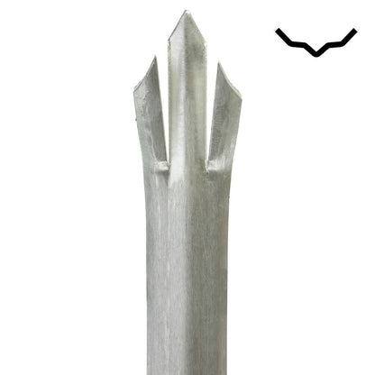 Galvanised palisade D profile pale 3.0m - 3mm thick triple-point mild steel pale
