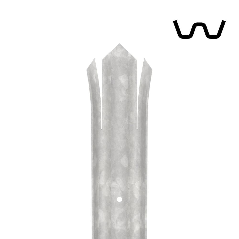 Galvanised palisade W profile pale 1.8m - 2mm thick notched mild steel pale