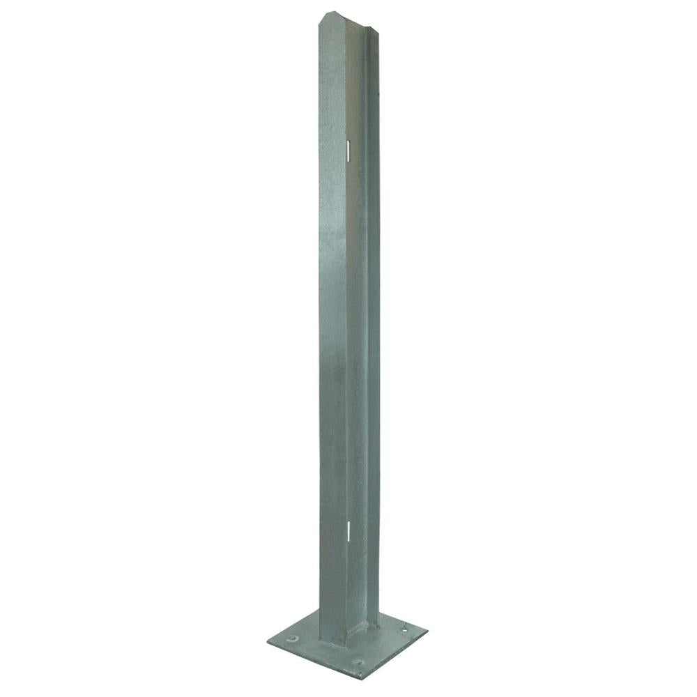 Galvanised palisade bolt-down post 2.4m - 98x55x6.72mm with 200x200x10mm baseplate