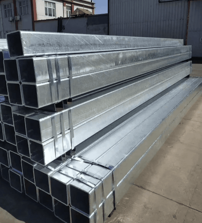 6063 T6 aluminium box section cut end showing hollow profile