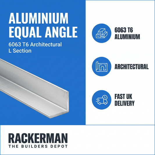 6063 Aluminium Equal Angle 5m - T6 Architectural L Section - Rackerman