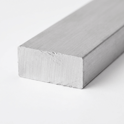 Aluminium flat bar cut end and thickness detail