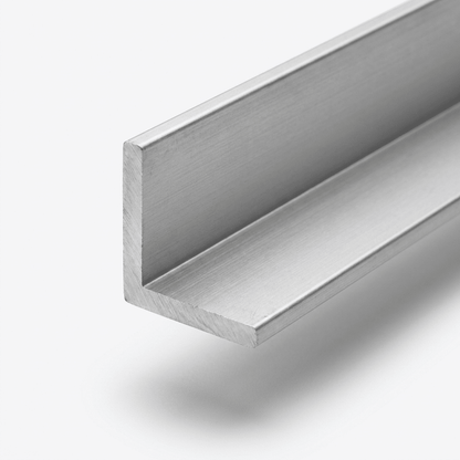 Aluminium unequal angle mill finish surface detail
