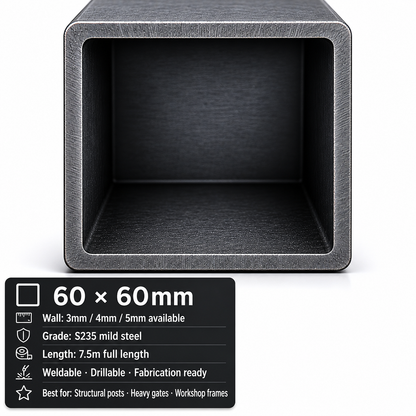 Mild Steel Box Section 7.5m – S235 Square Hollow Section
