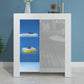 Sideboard Cabinet Cupboard With Matt Body & High Gloss Grey Door with LED Light