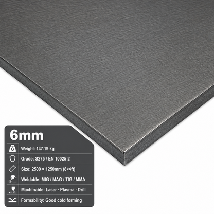 Mild Steel Sheet 2500 x 1250mm (8x4)- S275