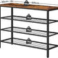 Shoe Rack Organizer with 3 Metal Mesh Shelves