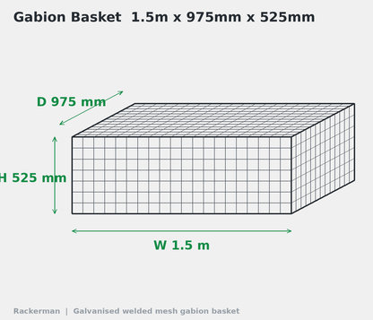 GALFAN Gabion Baskets – Heavy-Duty 8 Gauge (4mm) Stone Cages