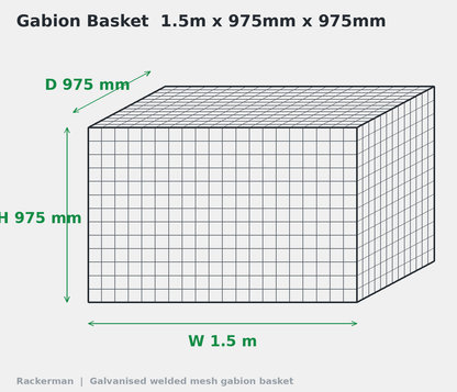 GALFAN Gabion Baskets – Heavy-Duty 8 Gauge (4mm) Stone Cages