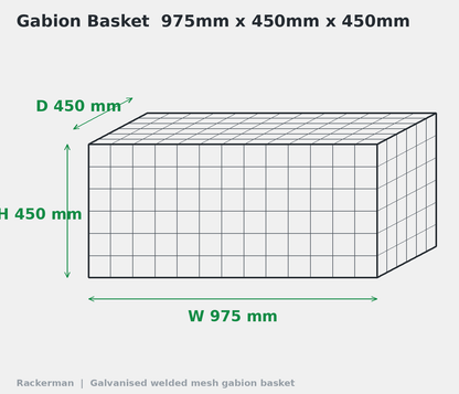 GALFAN Gabion Baskets – Heavy-Duty 8 Gauge (4mm) Stone Cages