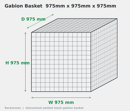 GALFAN Gabion Baskets – Heavy-Duty 8 Gauge (4mm) Stone Cages