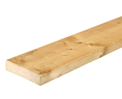 Sawn treated timber 8x2 (47x200mm) C24 pressure-treated softwood - structural graded timber lengths