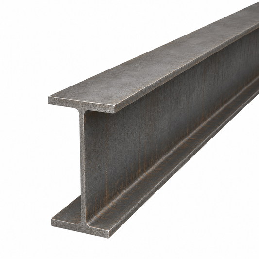 203 x 133 UB30 S355J0 universal beam mill finish structural steel RSJ on white background