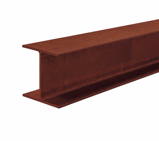 152 x 152 UC30 S355J0 universal column red oxide primer finish structural steel section on white background