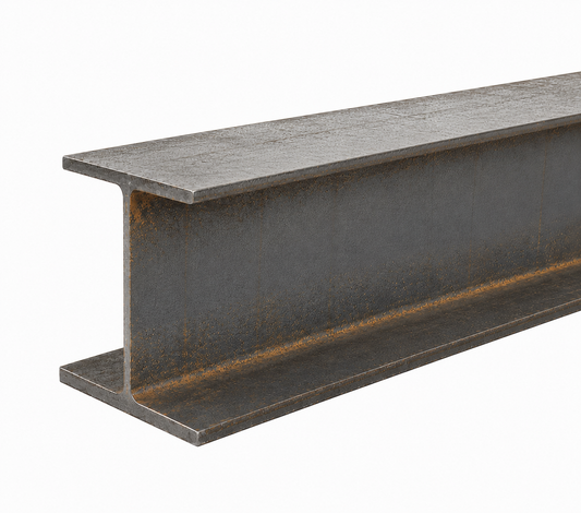 152 x 152 UC37 S355J0 universal column mill finish structural steel square H-section on white background
