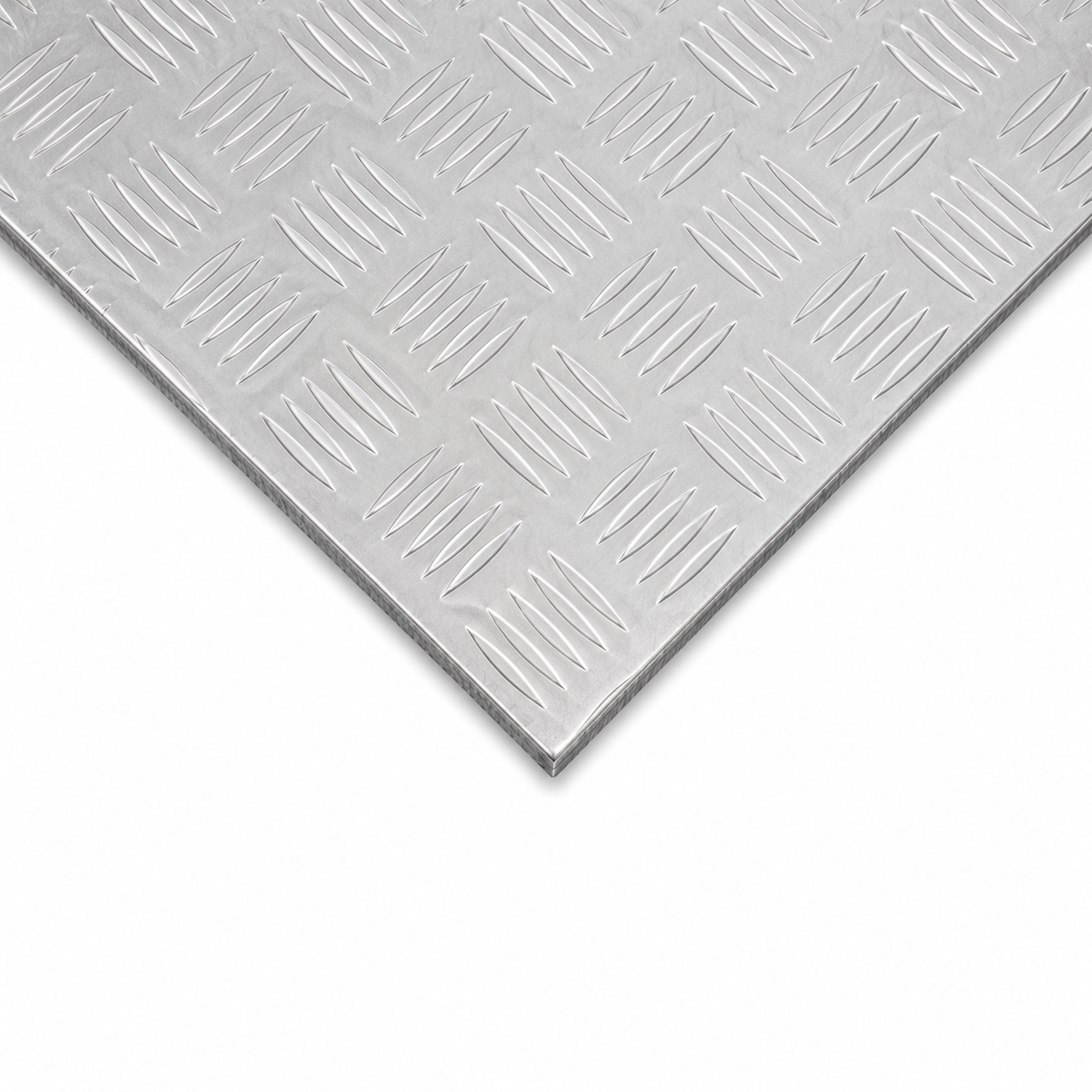 Aluminium chequer plate 2m x 1m (2000 x 1000mm) - 5754 five-bar tread plate, 1.5mm to 6mm