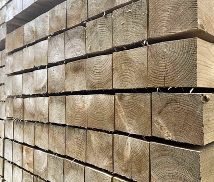 Green Treated Square Top Wooden Fence Post – 75×75mm & 100×100mm