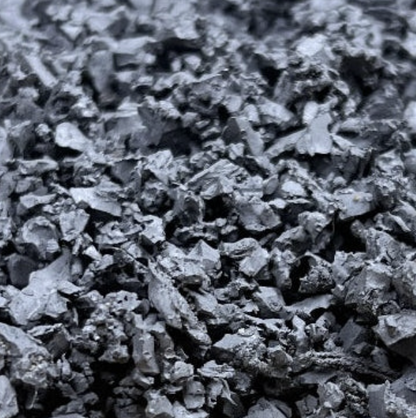 Close-up of slate grey playground rubber chippings