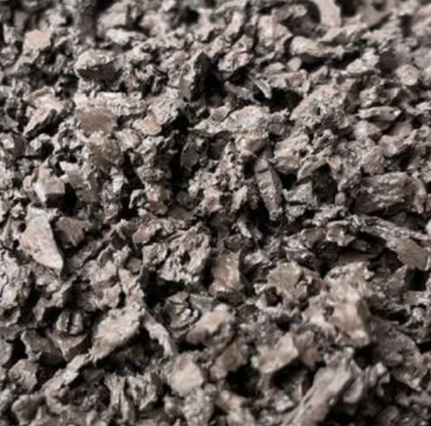 Close-up of woodland brown playground rubber chippings
