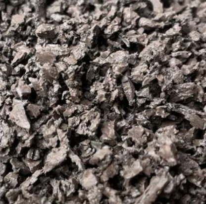 Close-up of woodland brown playground rubber chippings