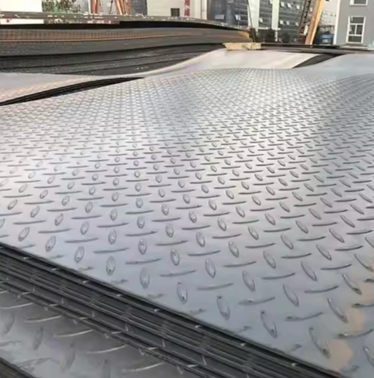 Image 2: S275 mild steel durbar checker plate sheet — 2m x 1m anti-slip floor plate for industrial use