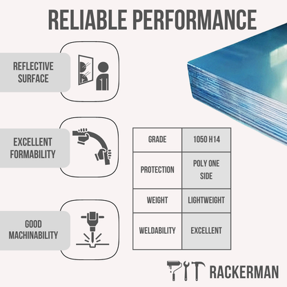 8ft × 4ft Aluminium Sheet – Grade 1050 H14