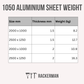 8ft x 4ft Aluminium Sheet 1050 H14