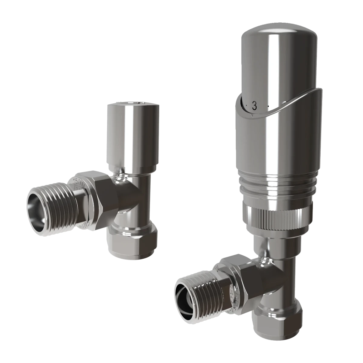 Angled Radiator Valves UK | Chrome Black Anthracite Manual & Thermostatic Pairs - Rackerman
