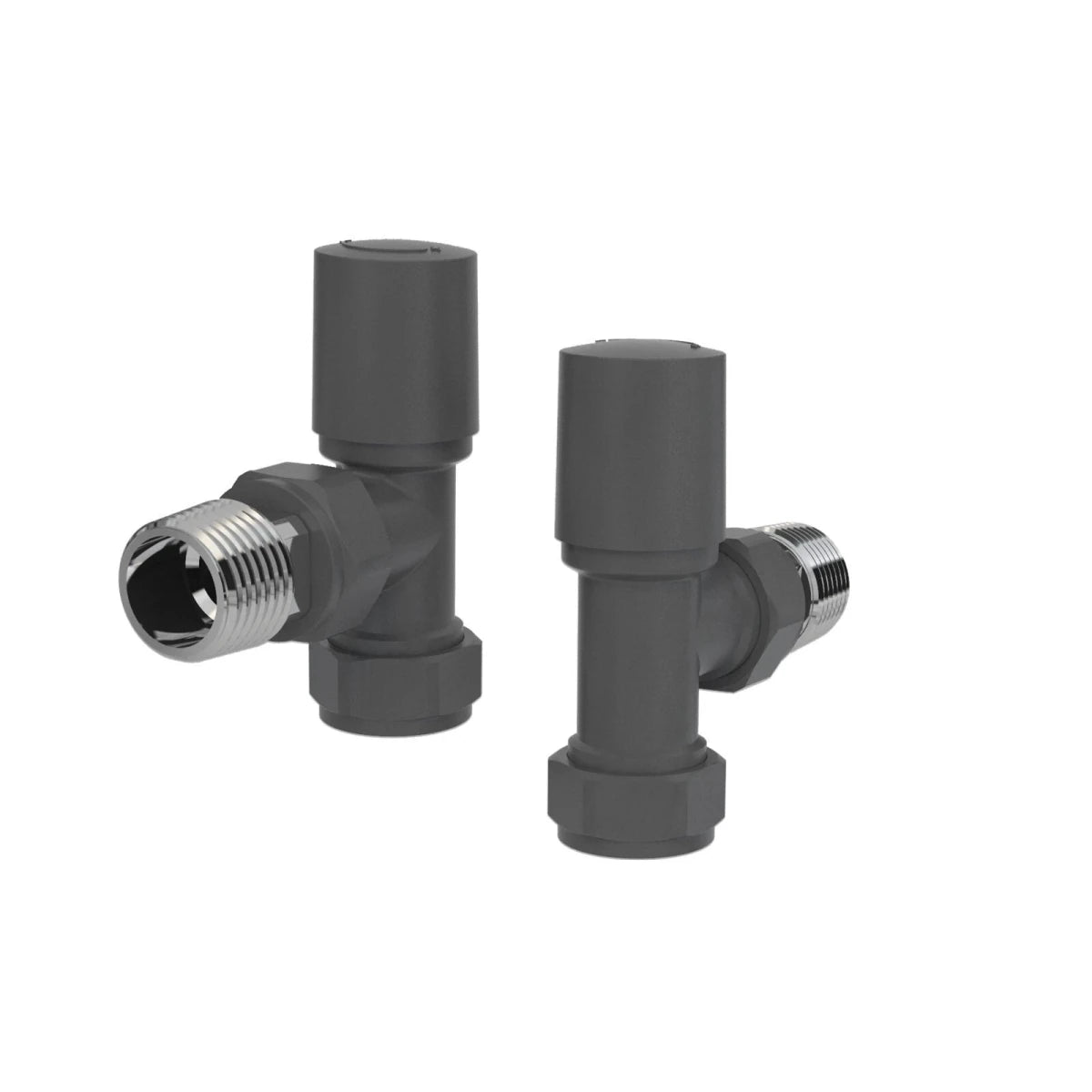 Angled Radiator Valves UK | Chrome Black Anthracite Manual & Thermostatic Pairs - Rackerman