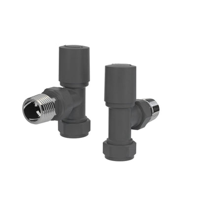 Angled Radiator Valves UK | Chrome Black Anthracite Manual & Thermostatic Pairs - Rackerman
