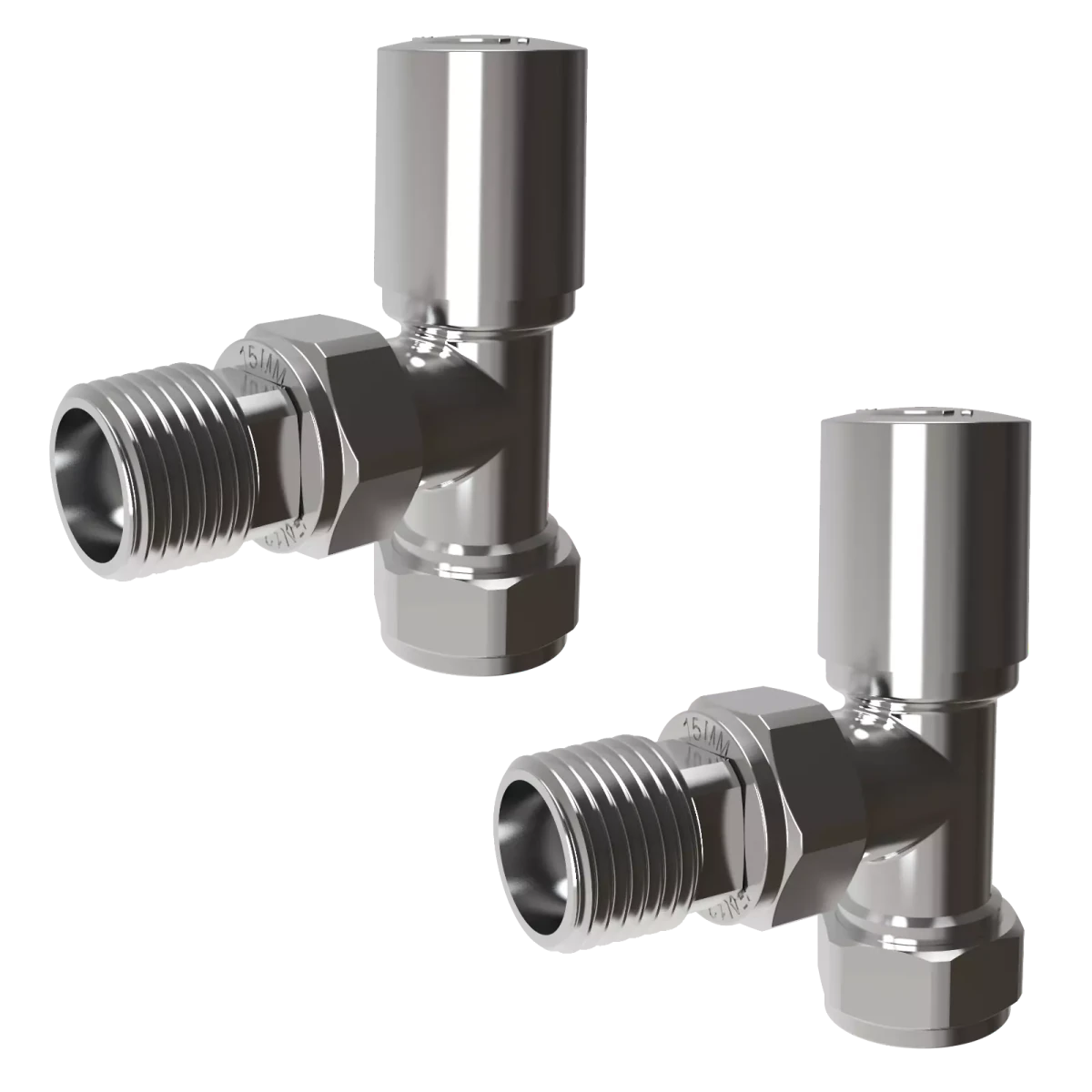 Angled Radiator Valves UK | Chrome Black Anthracite Manual & Thermostatic Pairs - Rackerman