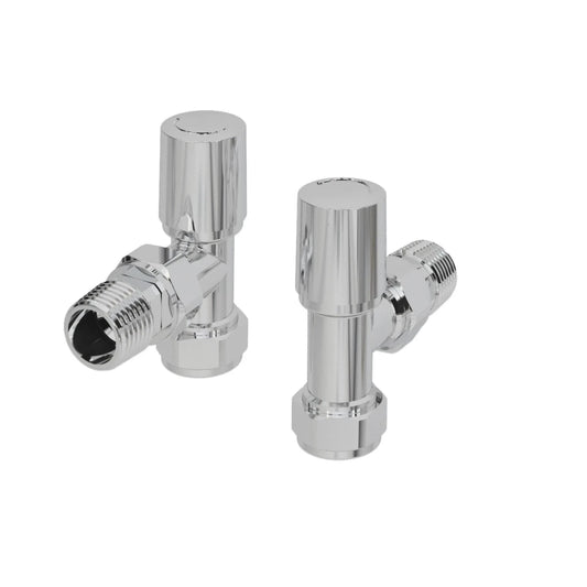 Angled Radiator Valves UK | Chrome Black Anthracite Manual & Thermostatic Pairs - Rackerman
