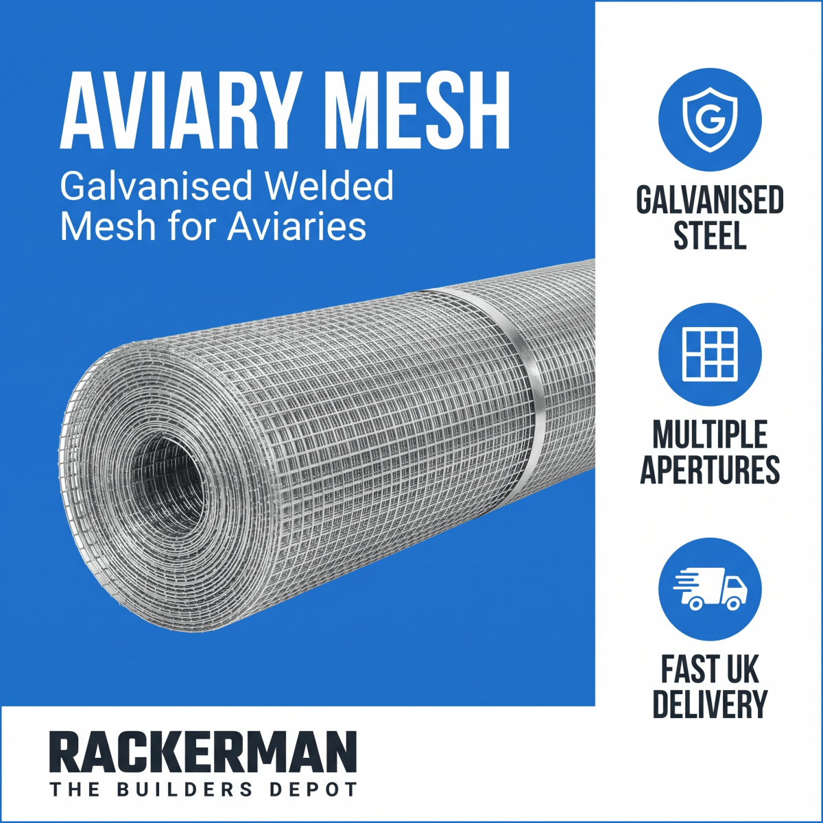 Aviary Mesh — Galvanised Welded Mesh for Aviaries & Small Animals - Rackerman