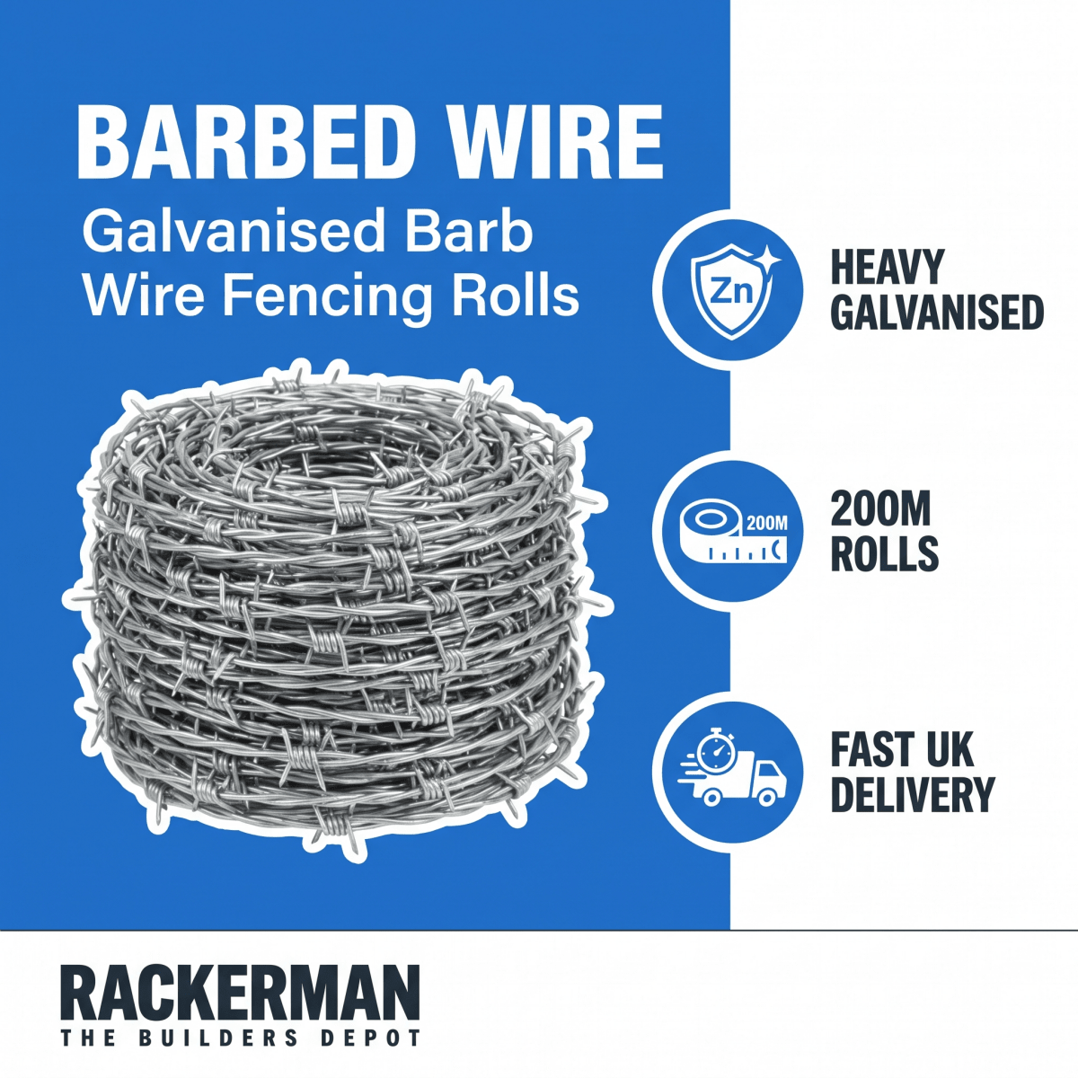 Barbed Wire — Galvanised Barb Wire Fencing Rolls - Rackerman