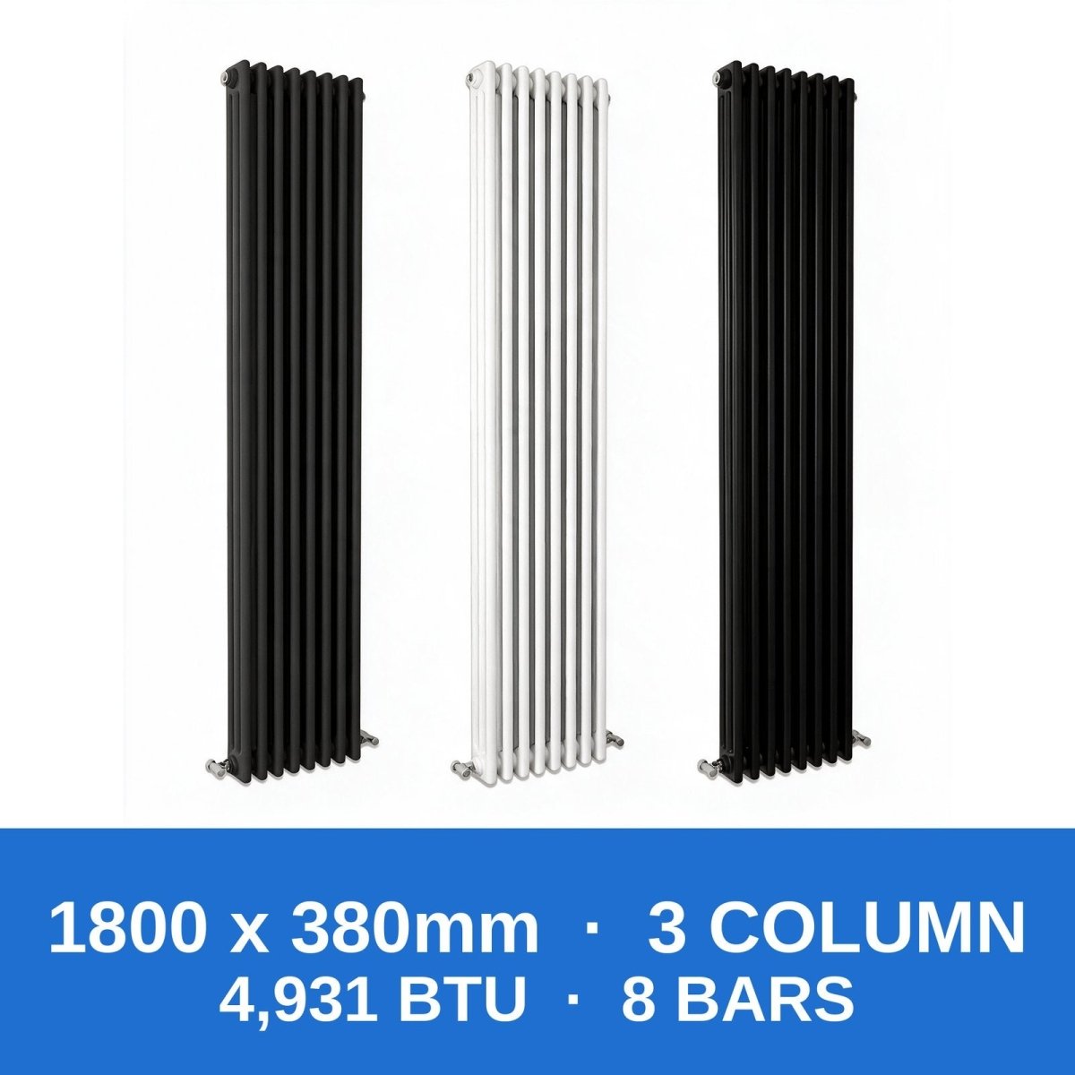 Column Radiators – Cast Iron Style 2, 3 & 4 Column Radiators in Anthracite, Black & White, Vertical & Horizontal - Rackerman