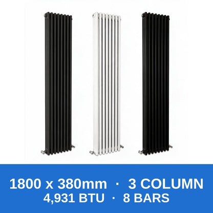 Column Radiators – Cast Iron Style 2, 3 & 4 Column Radiators in Anthracite, Black & White, Vertical & Horizontal - Rackerman