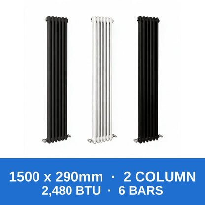 Column Radiators – Cast Iron Style 2, 3 & 4 Column Radiators in Anthracite, Black & White, Vertical & Horizontal - Rackerman