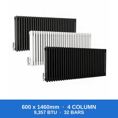 Column Radiators – Cast Iron Style 2, 3 & 4 Column Radiators in Anthracite, Black & White, Vertical & Horizontal - Rackerman