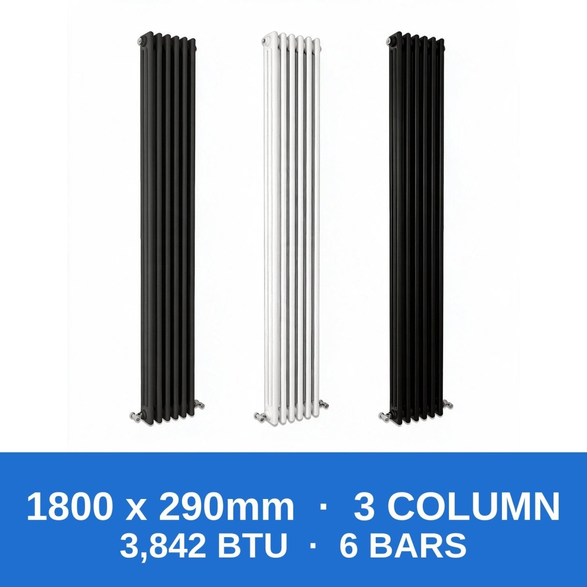 Column Radiators – Cast Iron Style 2, 3 & 4 Column Radiators in Anthracite, Black & White, Vertical & Horizontal - Rackerman