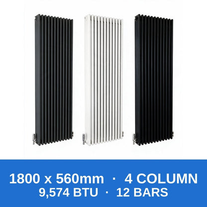 Column Radiators – Cast Iron Style 2, 3 & 4 Column Radiators in Anthracite, Black & White, Vertical & Horizontal - Rackerman