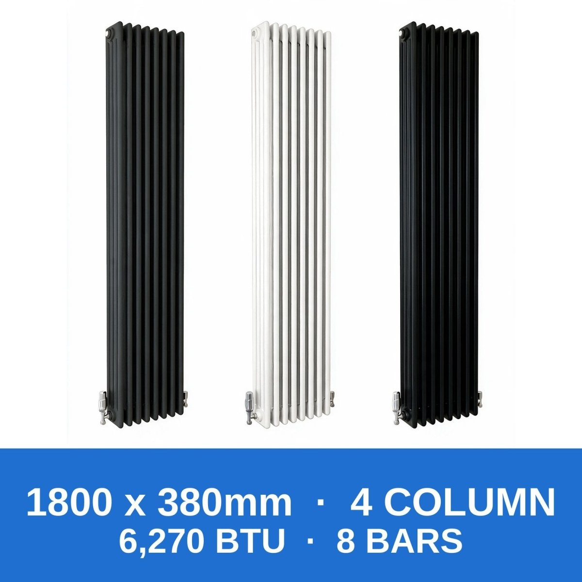 Column Radiators – Cast Iron Style 2, 3 & 4 Column Radiators in Anthracite, Black & White, Vertical & Horizontal - Rackerman