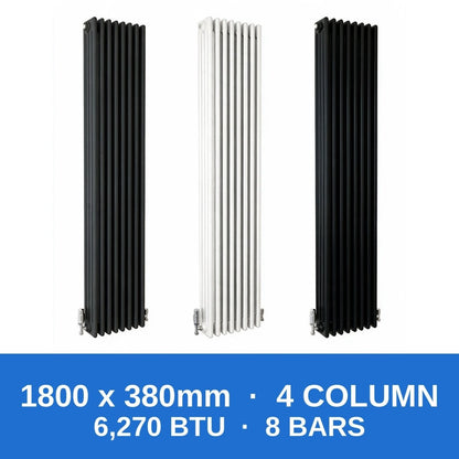 Column Radiators – Cast Iron Style 2, 3 & 4 Column Radiators in Anthracite, Black & White, Vertical & Horizontal - Rackerman