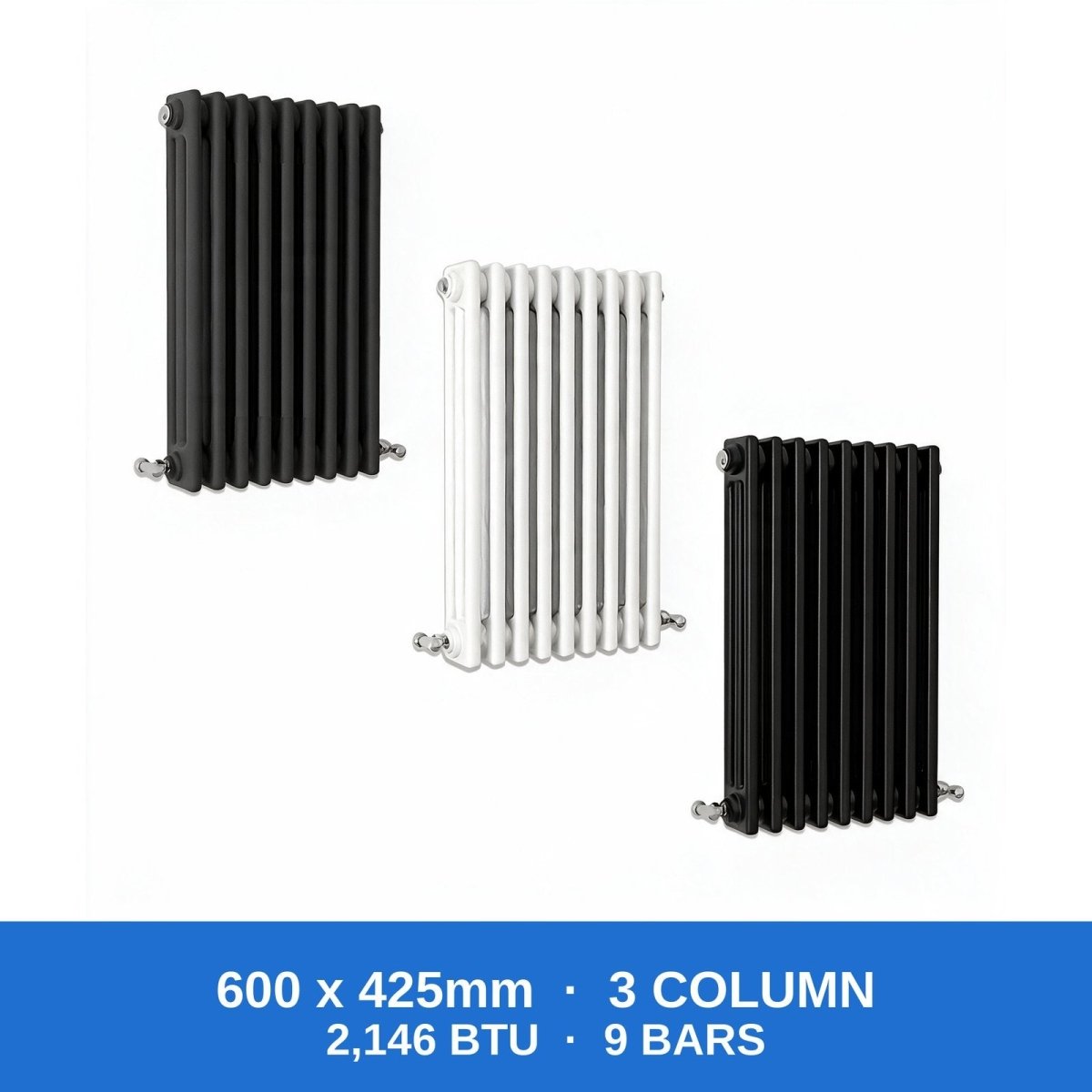 Column Radiators – Cast Iron Style 2, 3 & 4 Column Radiators in Anthracite, Black & White, Vertical & Horizontal - Rackerman