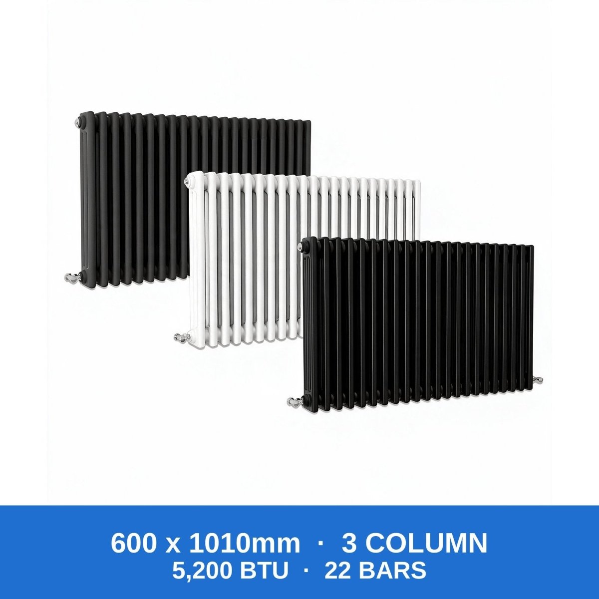 Column Radiators – Cast Iron Style 2, 3 & 4 Column Radiators in Anthracite, Black & White, Vertical & Horizontal - Rackerman